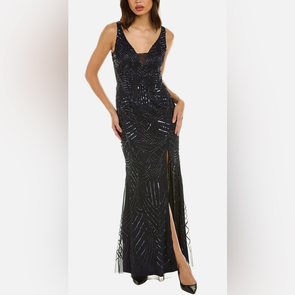 Adrianna Papell Beaded Gown Size 4 NWT